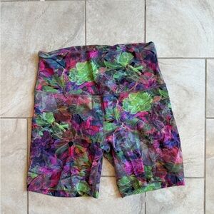 Lululemon Multicolor Floral Print Bike Shorts